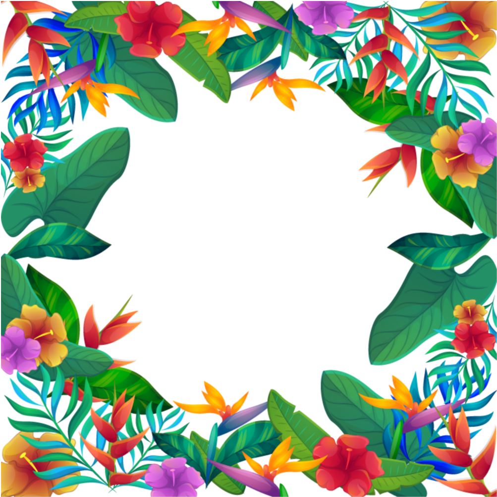 #mq #leaf #leaves #tropical #frame #frames #border - Free Clipart Tropical Flower Border - Png Download (1024x1024), Png Download