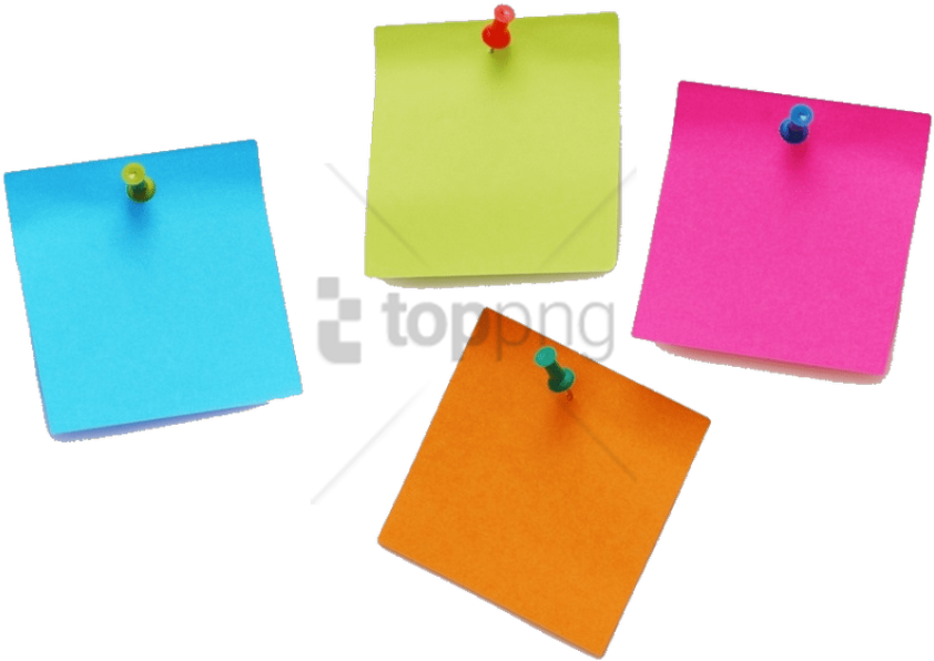 Colored Sticky Note Png Png Image With Transparent - Transparent Background Sticky Notes Png Clipart (850x607), Png Download