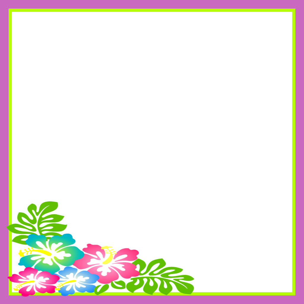 #mq #flowers #tropical #frame #frames #border #borders Clipart (1024x1024), Png Download