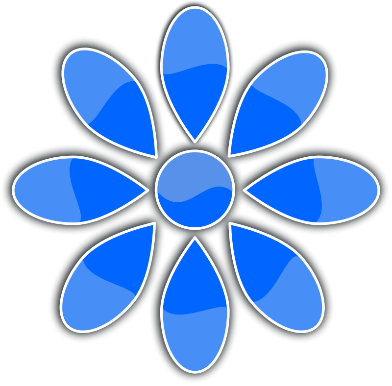 Flor, Pétalos, Azul, Brillante, Florales, Simétrica - Earthkind Logo Clipart (732x720), Png Download