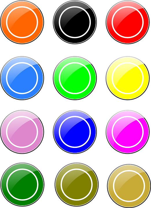 Círculos Botones Brillante Colores Conjunto - Circulos De Colores Brillantes Clipart (522x720), Png Download