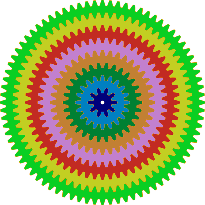 Círculos, Engranajes, Colores, Colorido, Rueda, Diseño - 80 Tooth Gear Clipart (720x720), Png Download