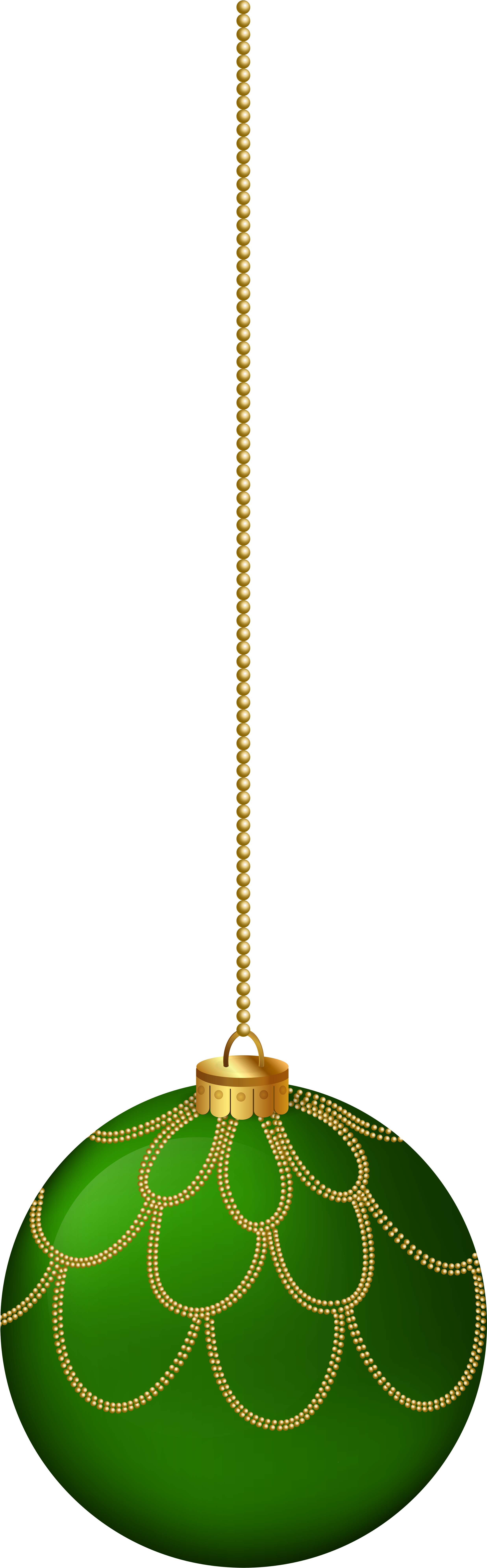 Christmas Ball Hanging Transparent Png , Png Download - Gold And Green Christmas Balls Png Clipart (2474x7956), Png Download
