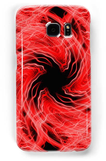 Spining Red Light Trails Pattern On A Black Background - Mobile Phone Case Clipart (500x700), Png Download