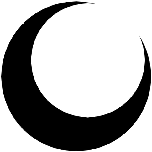 Black Crescent Moon Png 1 - Sehanine Symbol D&d Clipart (614x614), Png Download