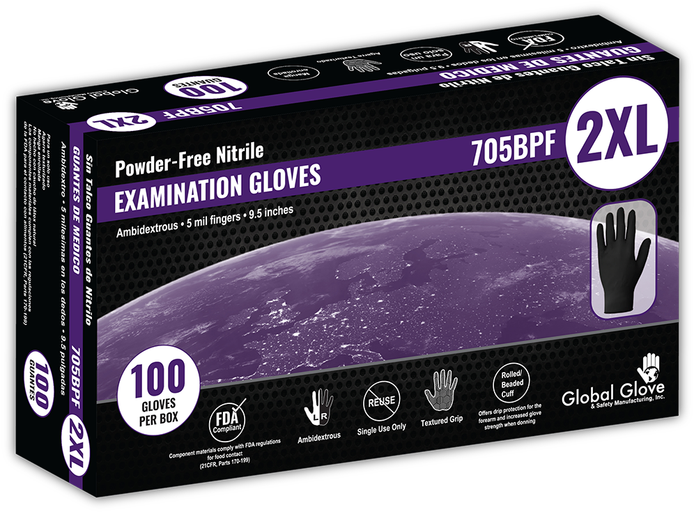 Black Powder Free Nitrile Medical Grade Examination - Lavender Clipart (1000x1000), Png Download