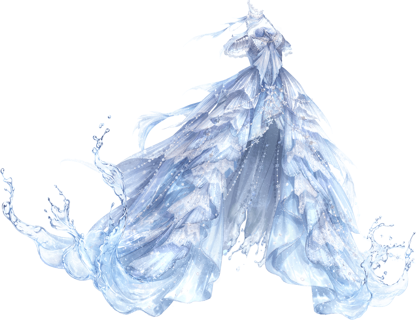 Colorful Water Wave - Drawing Water Dress Clipart (1335x1028), Png Download