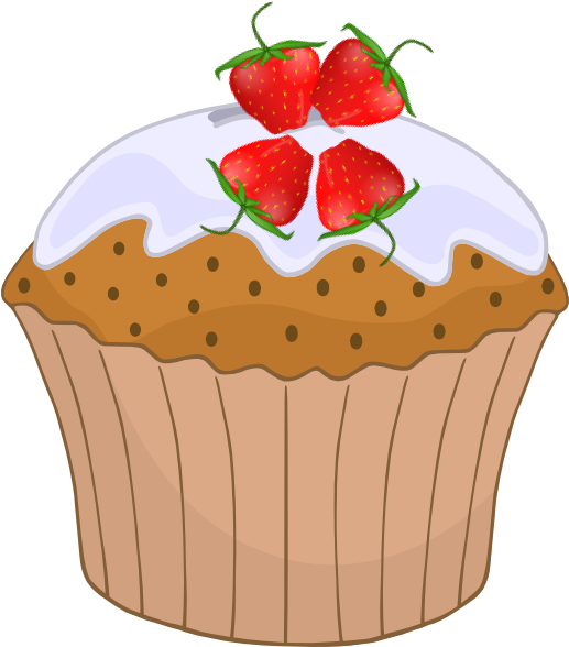 Strawberry Cupcake 4 Clip Art - Muffins For Mom - Png Download (516x597), Png Download