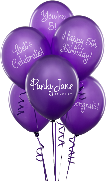Celebrating Five Years Of Punky Jane With A Giveaway - Purple Balloons Gif Clipart (500x787), Png Download