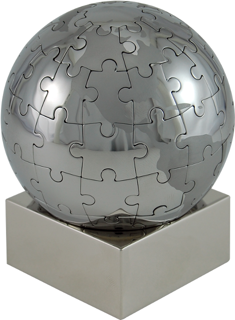 Magnetic Puzzle Globe - Metal Jigsaw Puzzles Clipart (640x640), Png Download