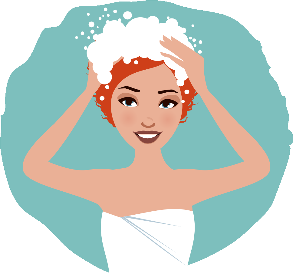 A Troca Da Toalha Para Tirar A Umidade Dos Cabelos - Mulher Lavando O Cabelo Png Clipart (1000x1000), Png Download