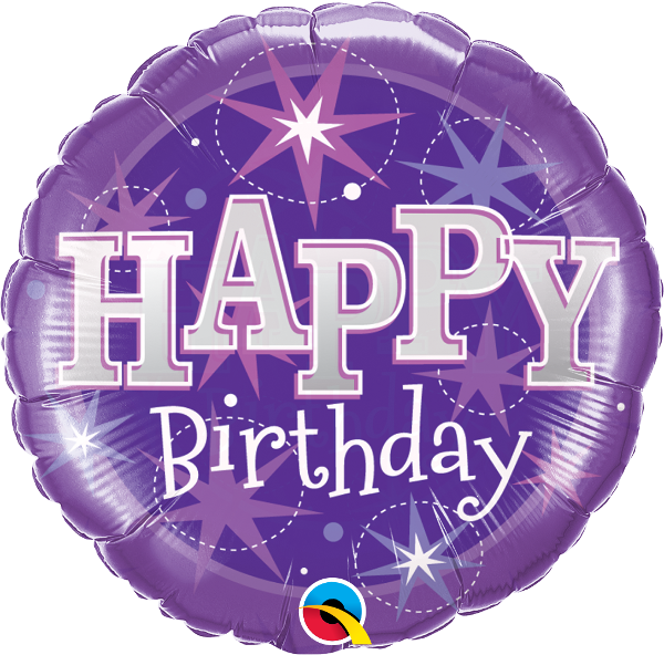 Sparkly Purple Birthday Balloon - Balloon Clipart (600x592), Png Download