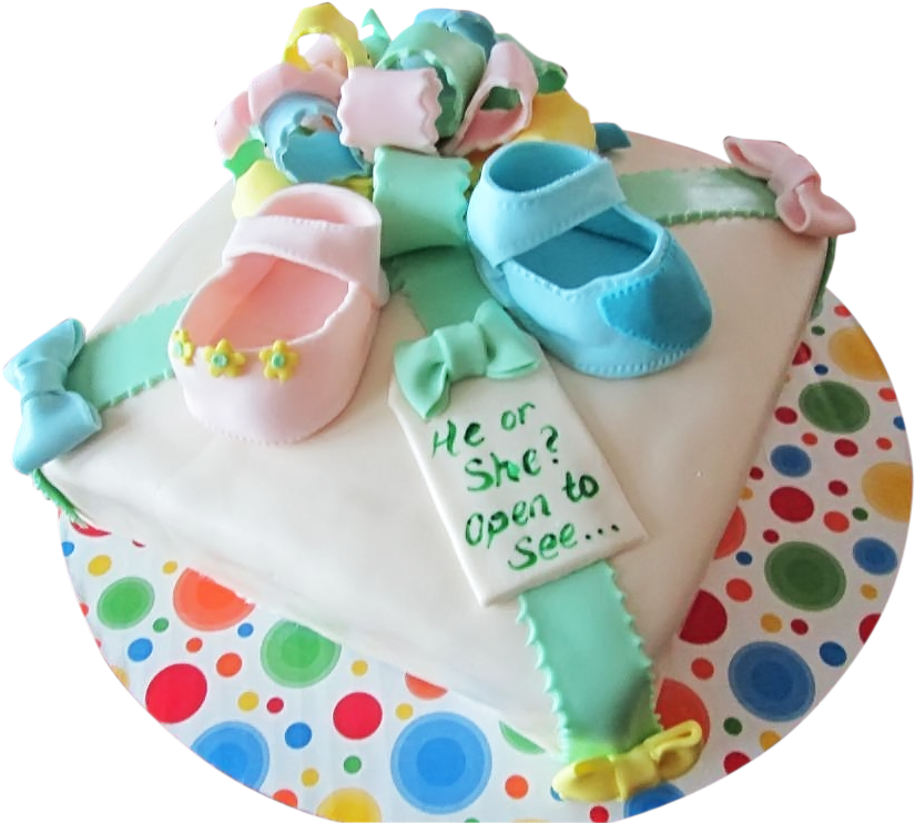 Full 2572 112128 Genderrevealcake - Sandal Clipart (1023x767), Png Download