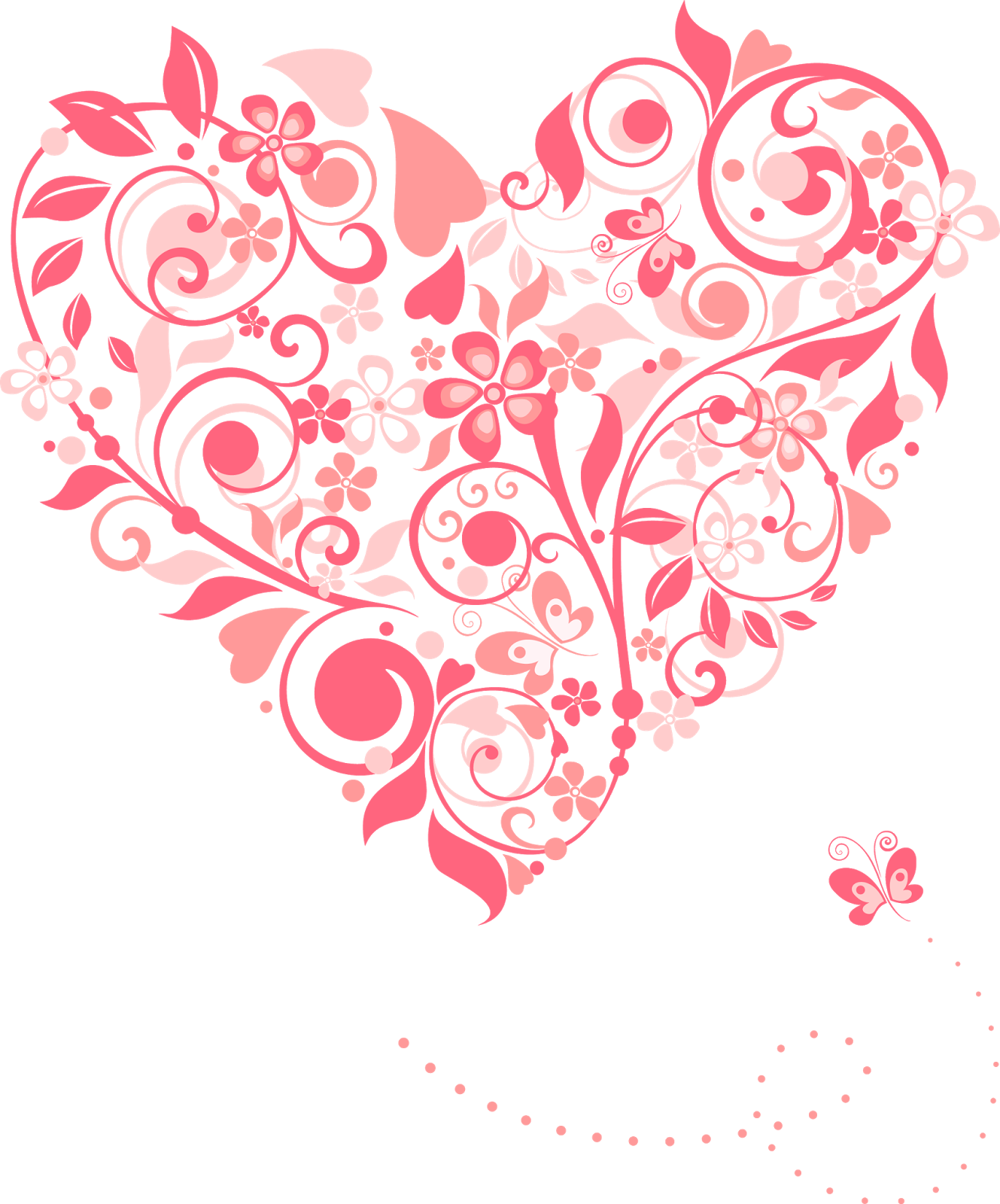 Cthlwt Png - Floral Vector Heart Clipart (1329x1600), Png Download