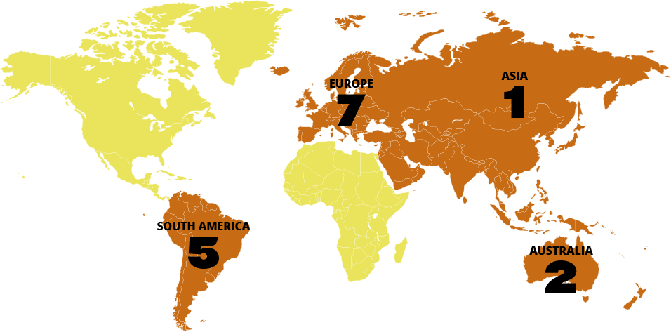 15 Strategic Partner Locations On 4 Continents - Contact World Map Clipart (956x473), Png Download