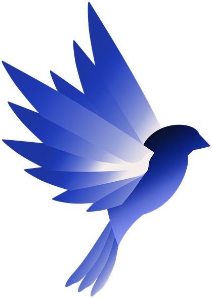 Logo Bird Blue Design Wing Animal - Swallow Clipart (509x720), Png Download
