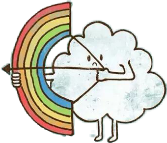 #cloud #nube #arcoiris #colorful #sticker #love #cupid - Arco E Flecha Arco Iris Clipart (340x291), Png Download