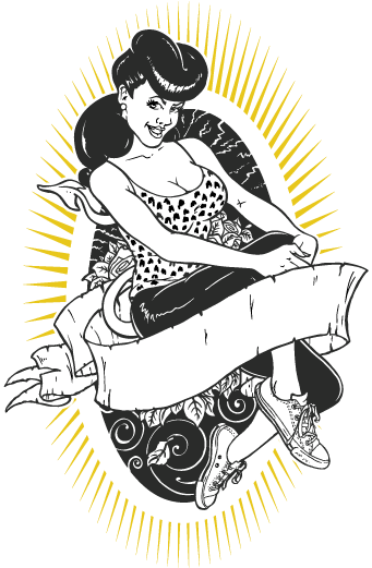 Authentic Arts Tattoo 287731 - Rockabilly Pin Up Vector Clipart (600x532), Png Download