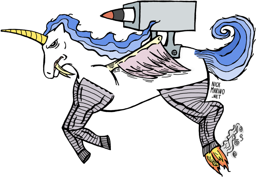 Flying Sabertooth Unicorn By Nickmarino - Flying Unicorn Clipart - Png Download (900x638), Png Download