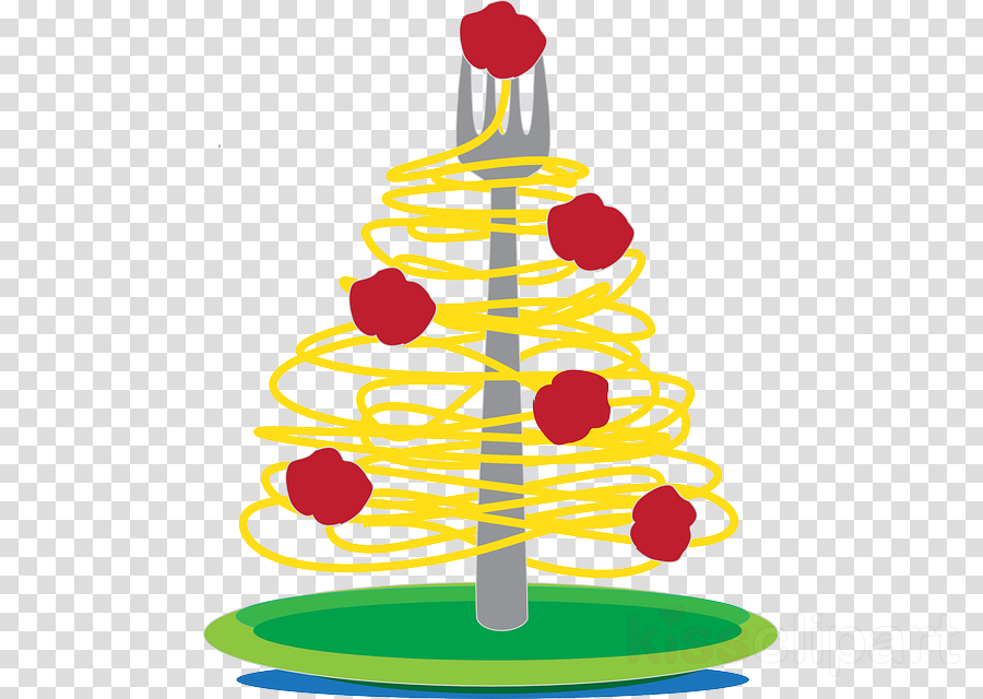 Christmas Spaghetti Clipart Spaghetti With Meatballs - Spaghetti Christmas Tree - Png Download (900x640), Png Download