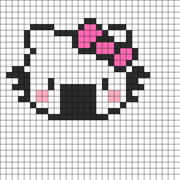 Hello Kitty Perler Bead Pattern 196225 - Perler Beads Hello Kitty Pattern Clipart (630x630), Png Download