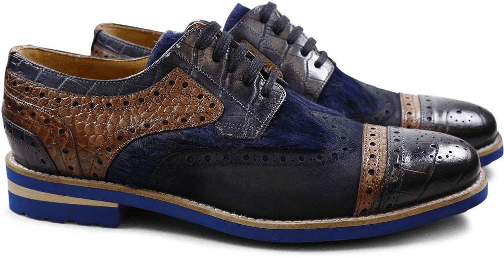 Derby Shoes Phil 10 Big Croco Kudu Wax Hair On Navy - Suede Clipart (1024x1024), Png Download