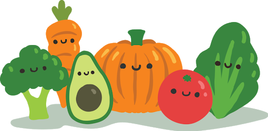 #freetoedit #food #kawaii #verduras #frutas - Frutas Y Verduras Kawaii Clipart (546x268), Png Download