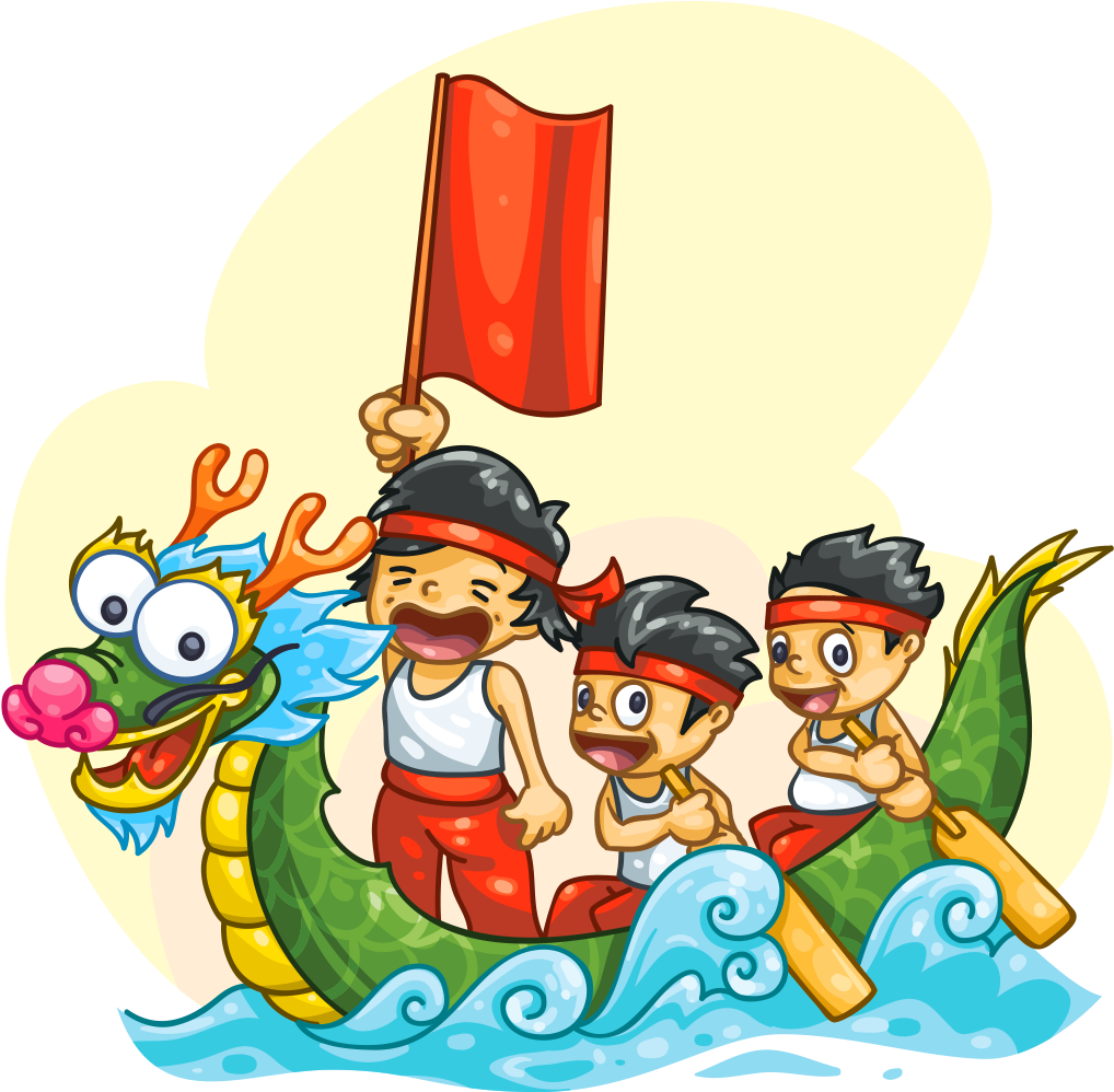 Dragon Boat - Dragonboat Cartoon Transparent Clipart (1024x1024), Png Download