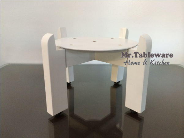 White Wood Counter Stand For Porcelain Ceramic Water - Kitchen & Dining Room Table Clipart (600x800), Png Download