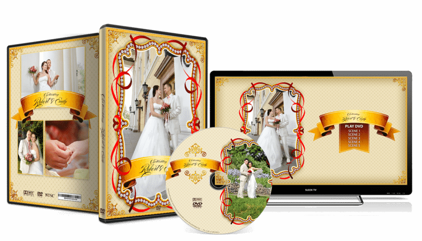 Wedding Dvd Cover - Png Wedding Dvd Cover Clipart (870x498), Png Download