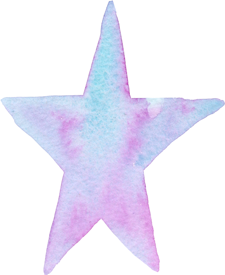 #star #watercolor #ftestickers - Watercolor Purple Star Png Clipart (784x965), Png Download