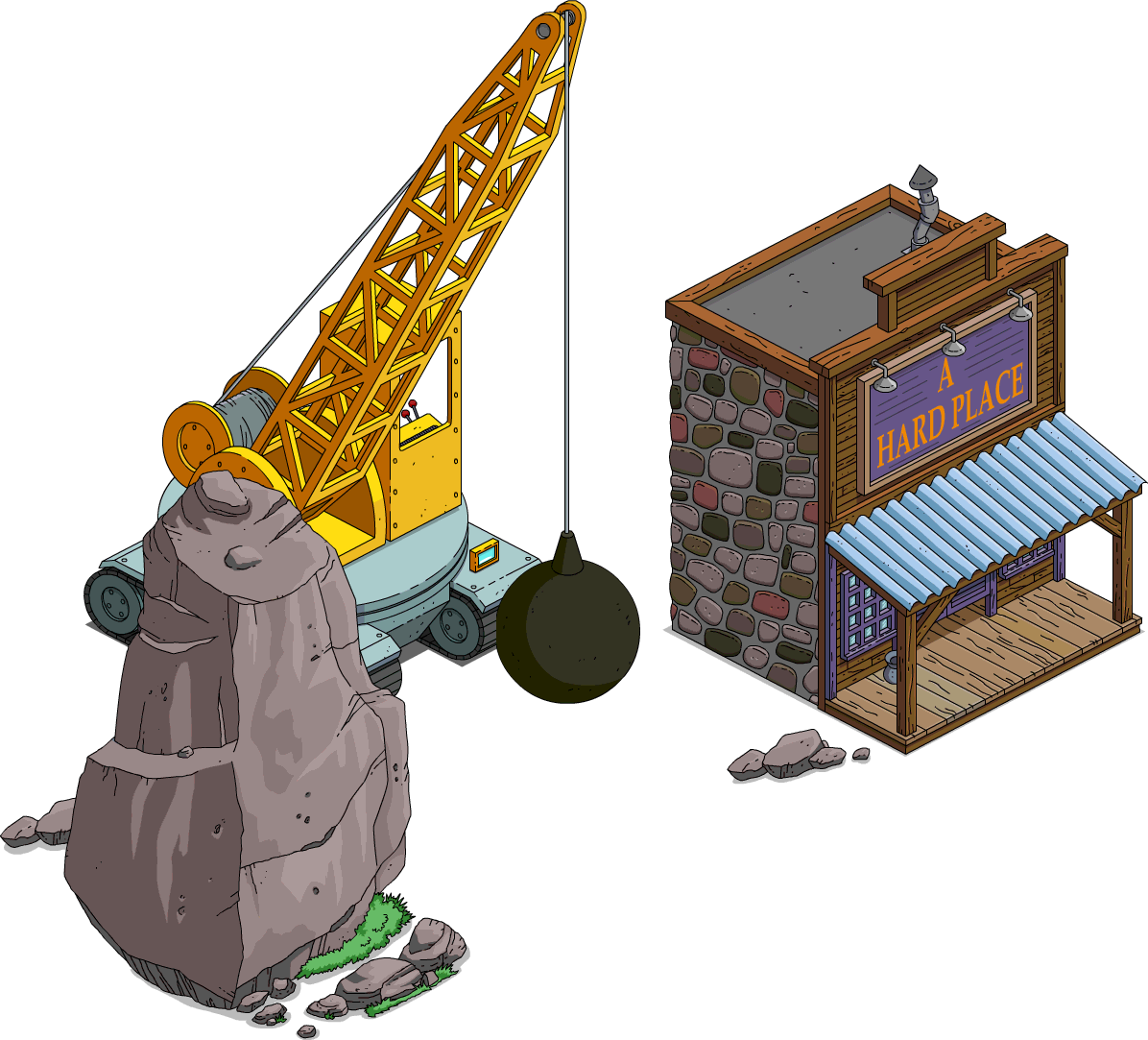 Rock And A Hard Place - Illustration Clipart (1196x1083), Png Download