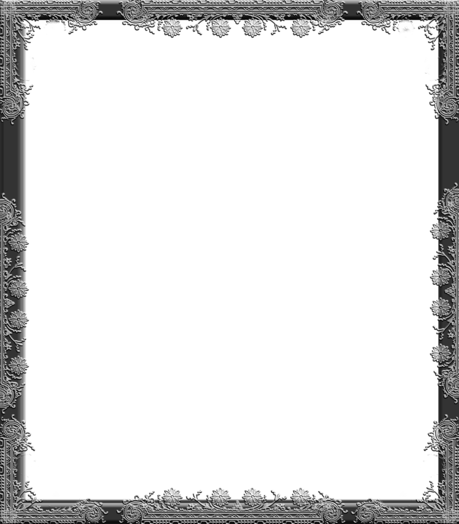 Gothic Flower Border Design - Transparent Gothic Border Clipart (900x1027), Png Download