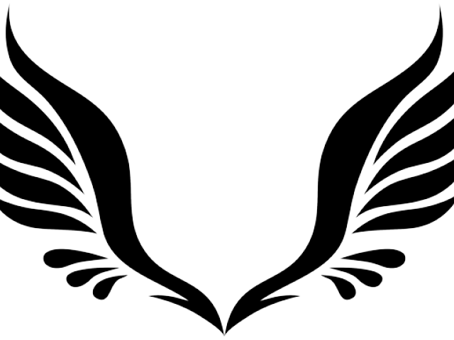 Tribal Clipart Hawk - Angel Wings Clipart Black And White - Png Download (640x480), Png Download