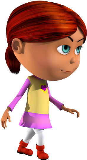 Isabella 3d Character Walking With Style - Cartoon Clipart (600x600), Png Download