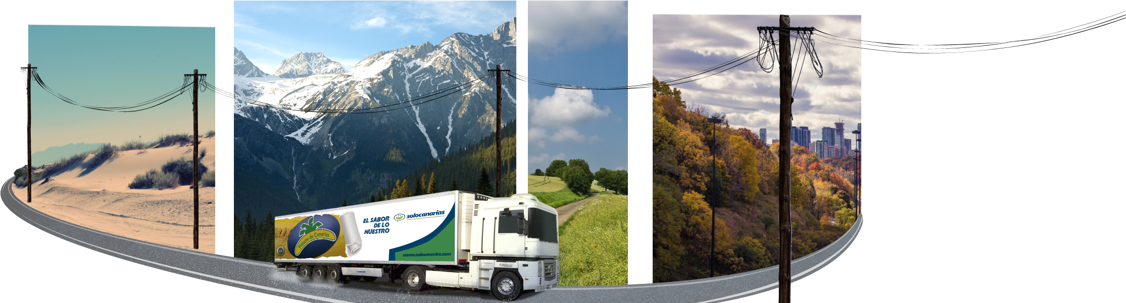 Carretera - Trailer Truck Clipart (2560x600), Png Download