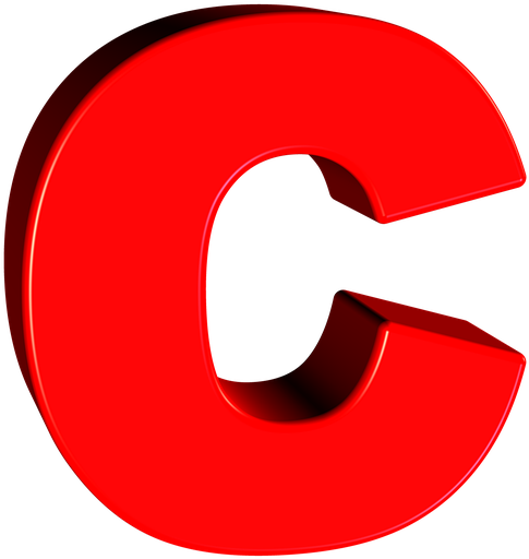 Alphabet Letter Character 3d Font Text Capital - Letter C Clipart (720x720), Png Download