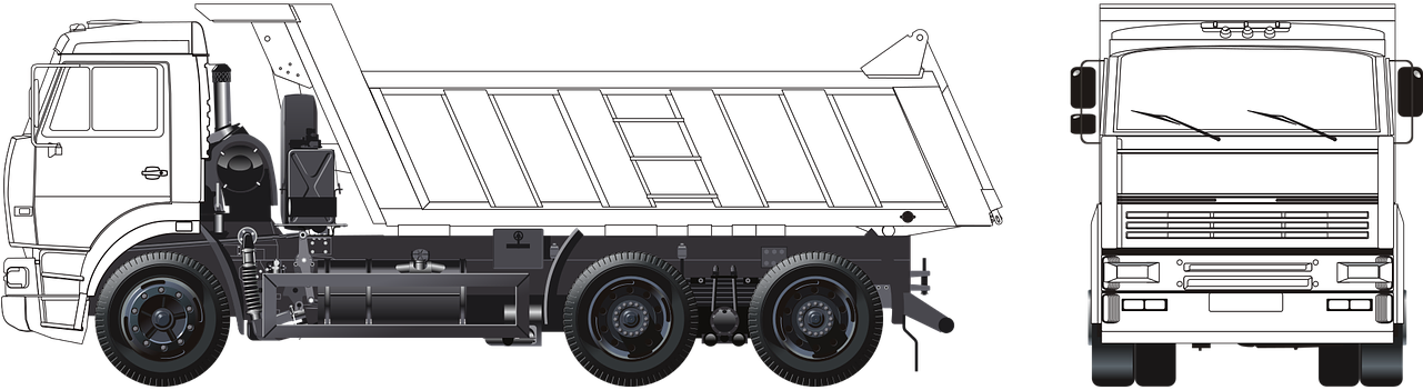 Truck,kamaz,russian - รูป วาด รถ บรรทุก Clipart (1280x640), Png Download