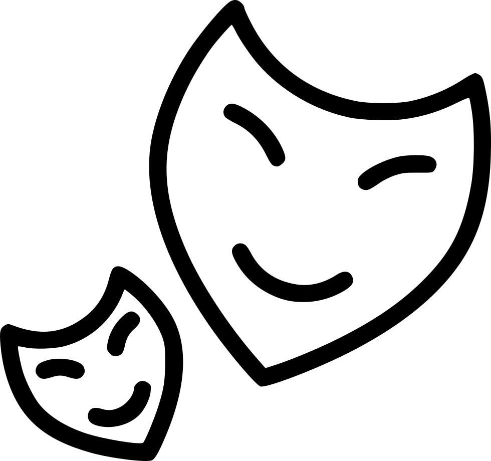 Mask Party Theater Fun Acting Comments Clipart (980x920), Png Download