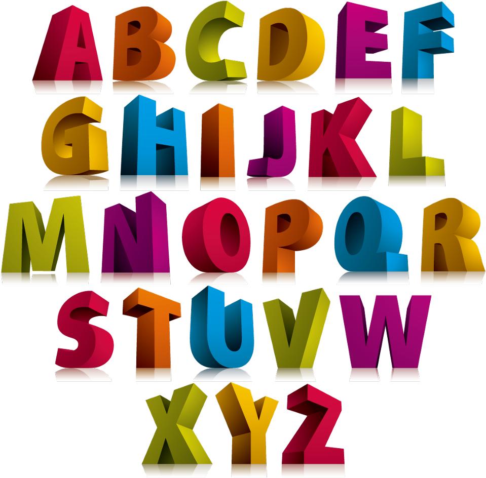 #alphabet #3d #letters #colorful #4asno4i - Letras De Colores 3d Clipart (1024x1024), Png Download
