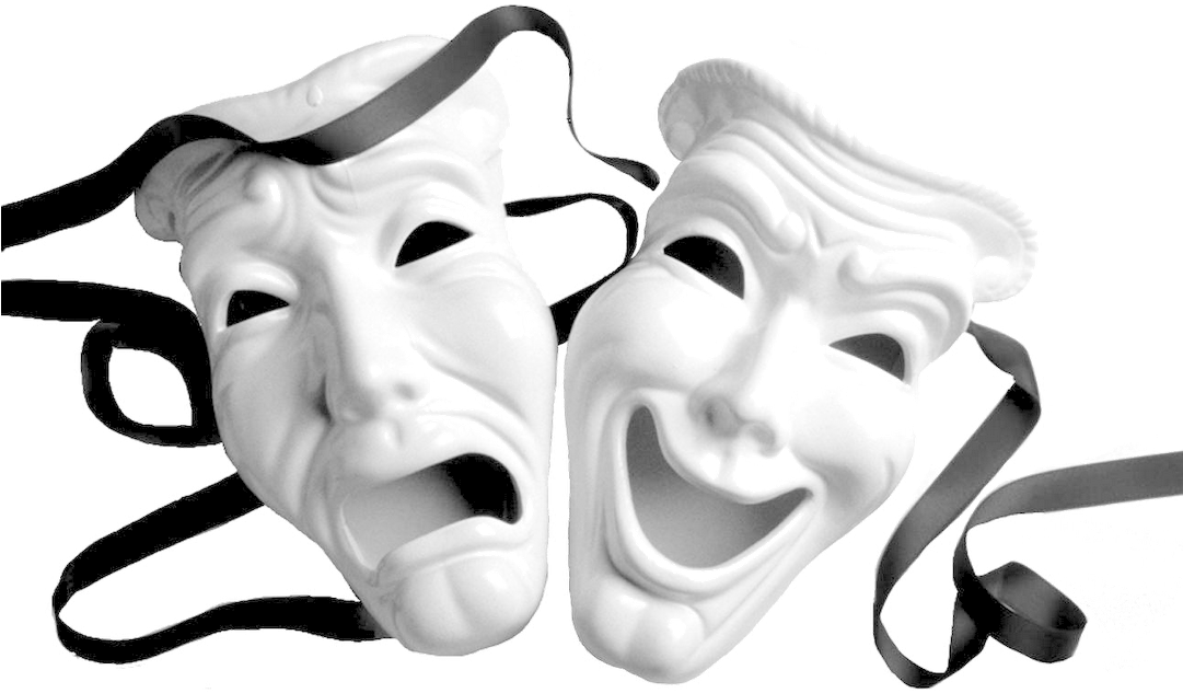 All - Happy And Sad Theater Faces Clipart (1080x661), Png Download