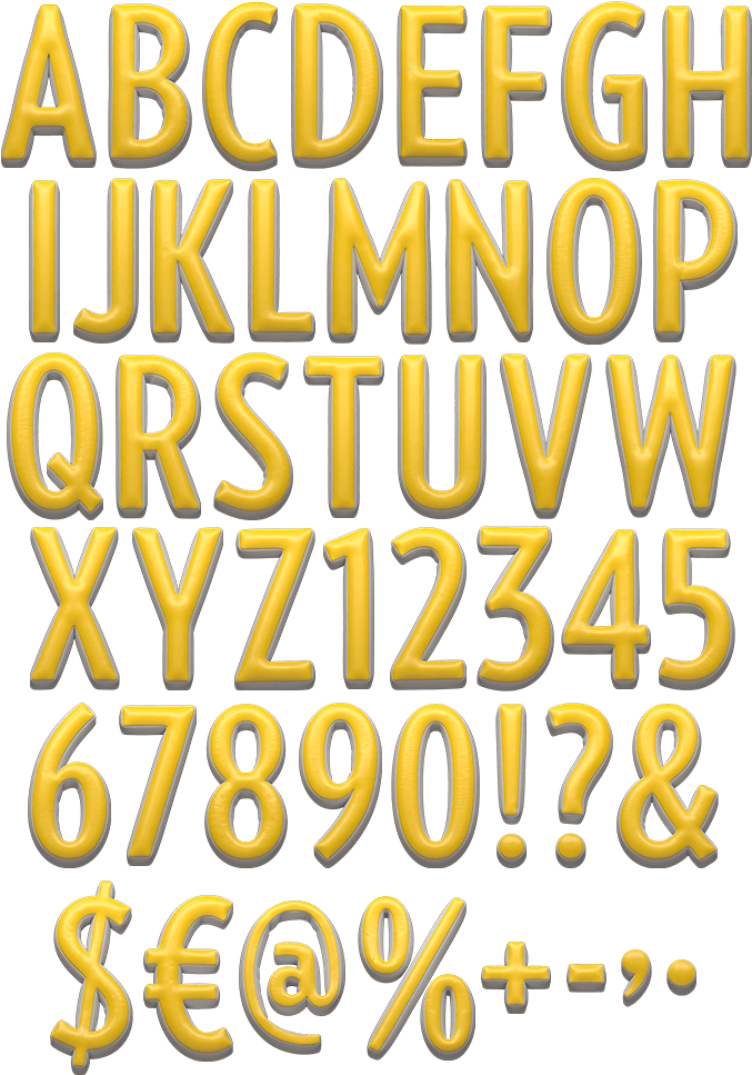 #yellow , #puffedletters , #3d , #letters , #alphabet - Poster Clipart (700x988), Png Download