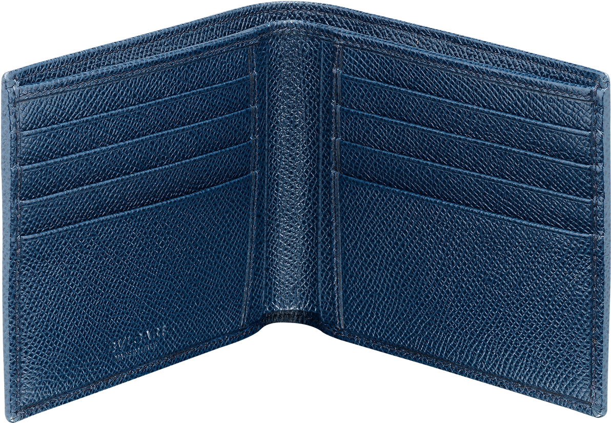 Wallet Hipster For Men In Denim Sapphire Grain Calf - Denim Wallet For Men Clipart (1800x1405), Png Download