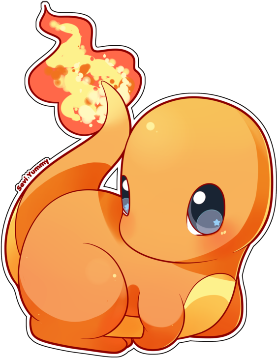Charmander By Seviyummy Pics - Charmander Chibi Png Clipart (600x754), Png Download
