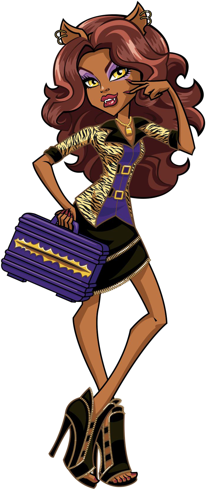 Confident And Fierce, She Is Considered The School's - Png Monster High Clawdeen Clipart (694x1646), Png Download