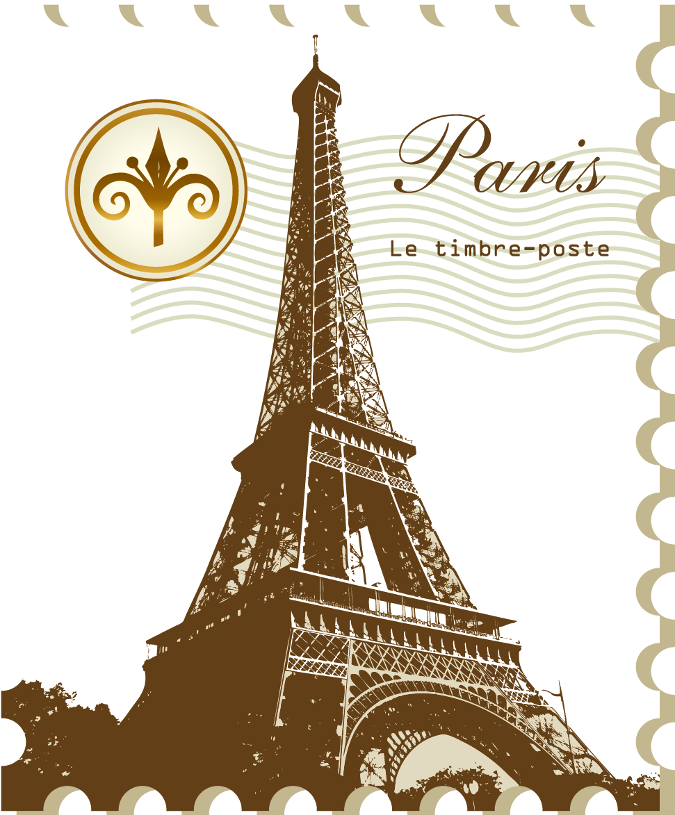 London Postage Stamp - Paris Postcard Stamp Clipart (1811x1557), Png Download