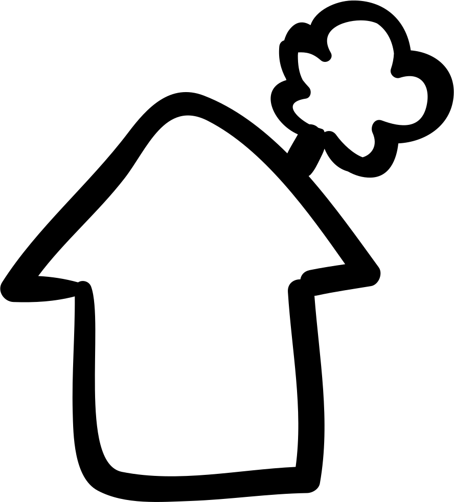 Chimney Smoke Png - Casa Con Humo Png Clipart (888x981), Png Download