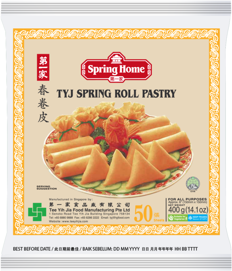 Tyj Spring Roll Pastry - Tyj Spring Roll Pastry Size Clipart (895x1024), Png Download