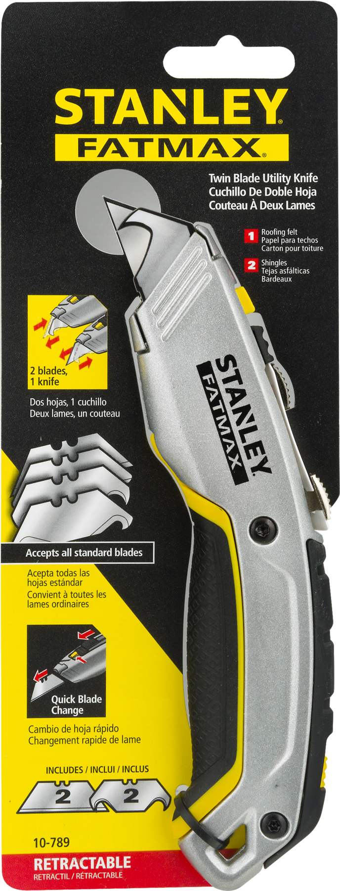 Stanley Fatmax Xtreme 10 789 Twin Blade Utility Knife Clipart (1800x1800), Png Download