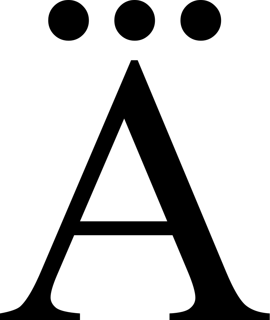 A With Three Dots Above It - Circle Clipart (865x1024), Png Download